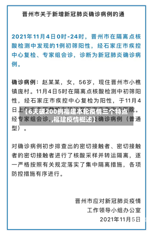 【6天破200例福建本轮疫情三个特点,福建疫情概述】