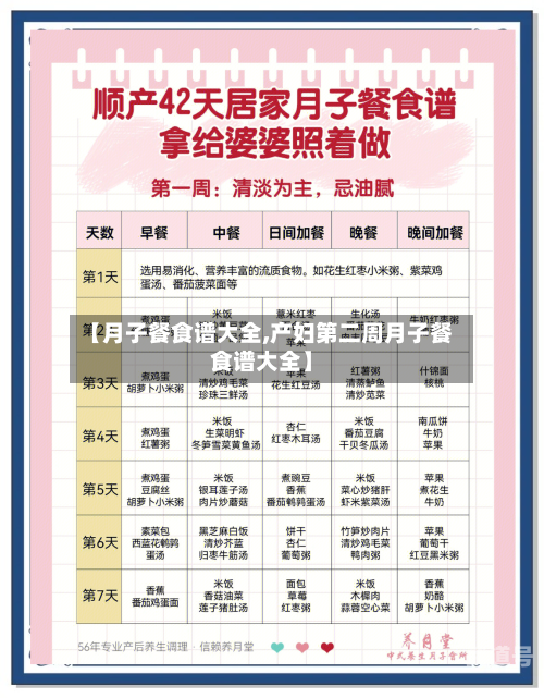 【月子餐食谱大全,产妇第二周月子餐食谱大全】