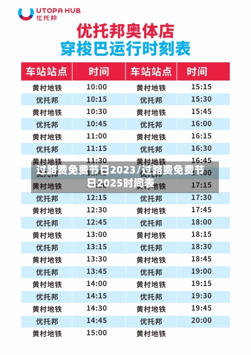 过路费免费节日2023/过路费免费节日2025时间表