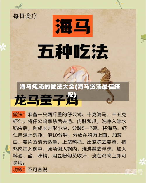 海马炖汤的做法大全(海马煲汤最佳搭配)