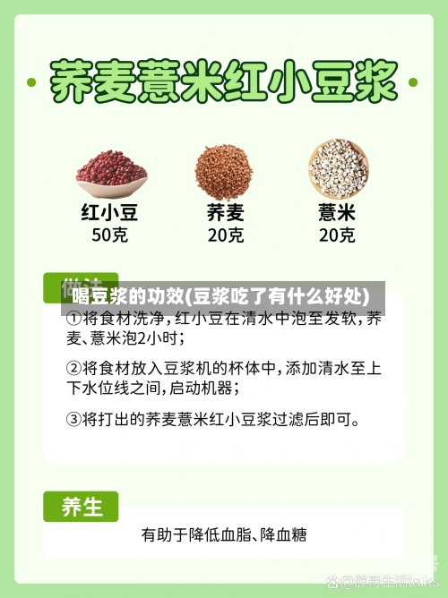 喝豆浆的功效(豆浆吃了有什么好处)