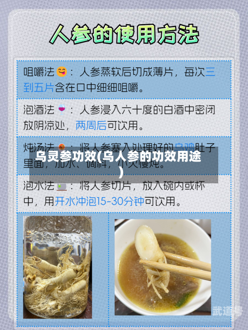 乌灵参功效(乌人参的功效用途)