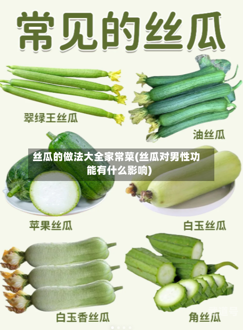 丝瓜的做法大全家常菜(丝瓜对男性功能有什么影响)