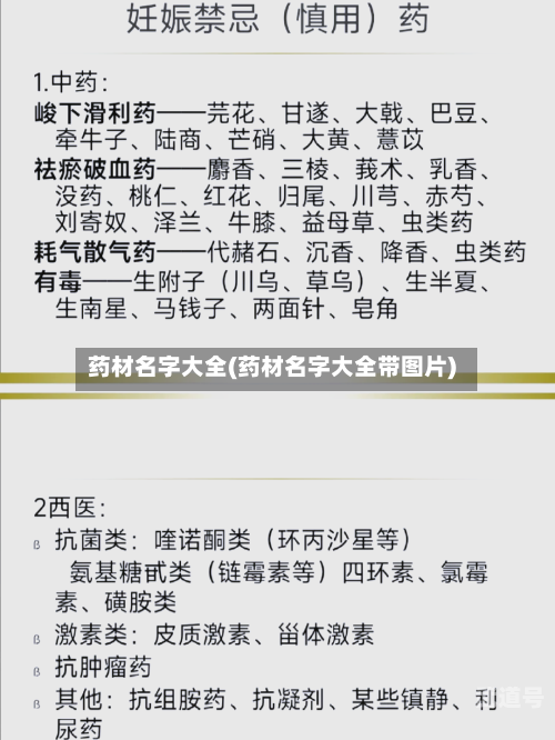 药材名字大全(药材名字大全带图片)