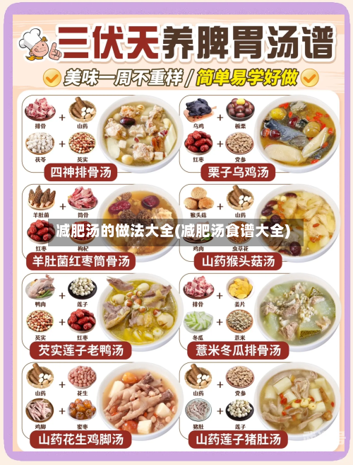 减肥汤的做法大全(减肥汤食谱大全)
